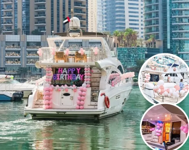 Birthday party on a yacht in Dubai