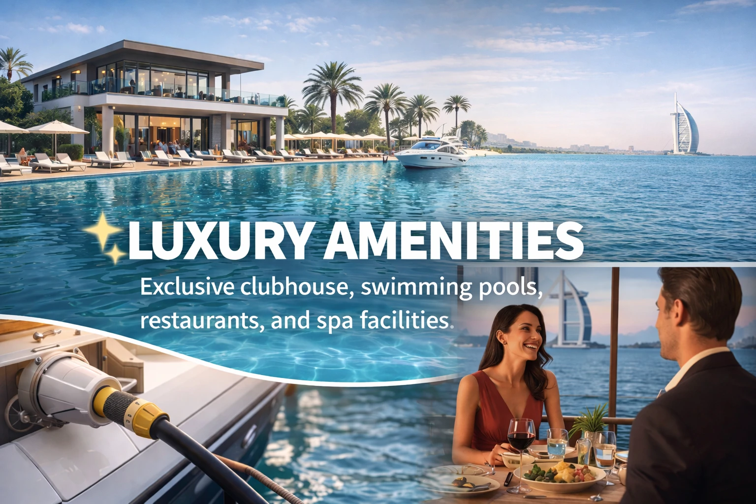 Luxury amenities including clubhouse and spa facilities